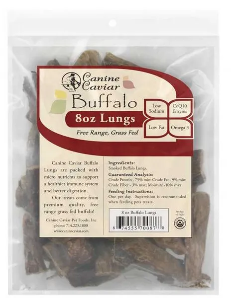 8 oz. Canine Caviar Buffalo Lungs - Treats